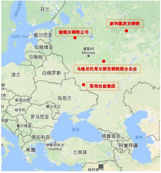 鋼鐵生產商全球分布-獨聯體.jpg 鋼鐵生產商全球分布-獨聯體.jpg